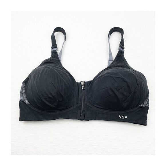 BUY 1 GET 1 FREE Victorias Secret 34c VSX sport black front close sports bra - Picture 1 of 15